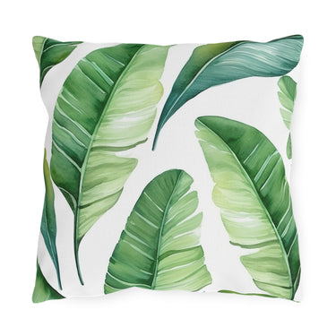 Tropical Banana Leaf Outdoor Throw Pillow